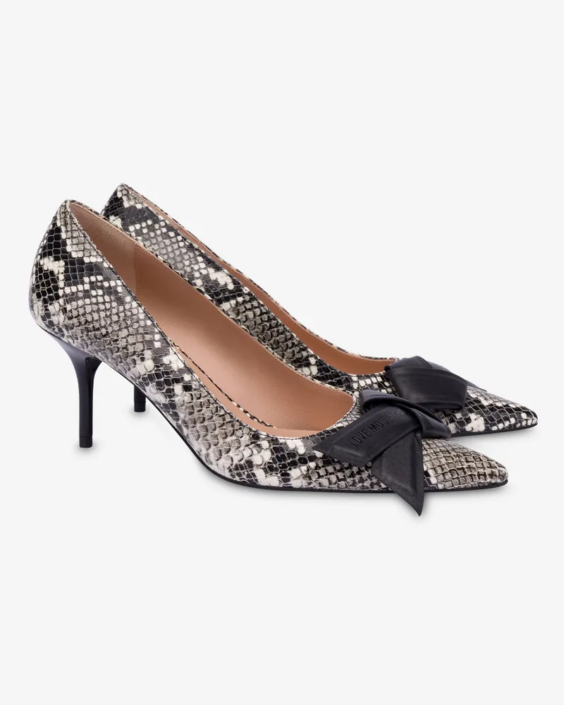 Moschino Pumps aus Kalbsleder mit Python-Print - Grau Grau