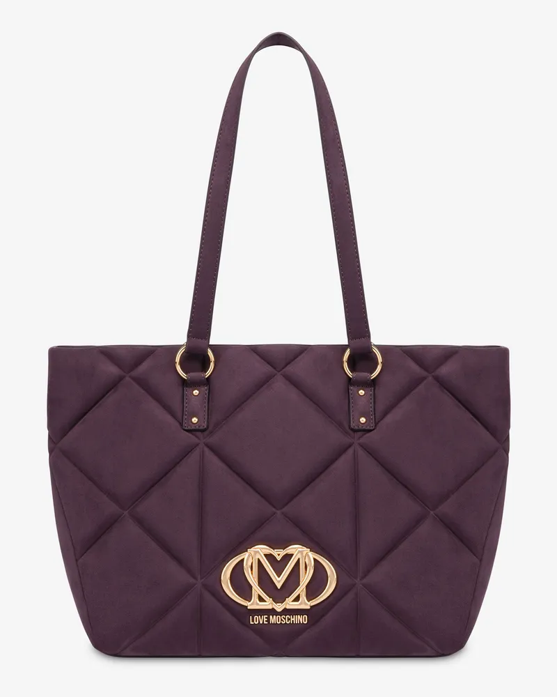 Moschino Gesteppter Shopper aus weichem Stoff - Violett Violett
