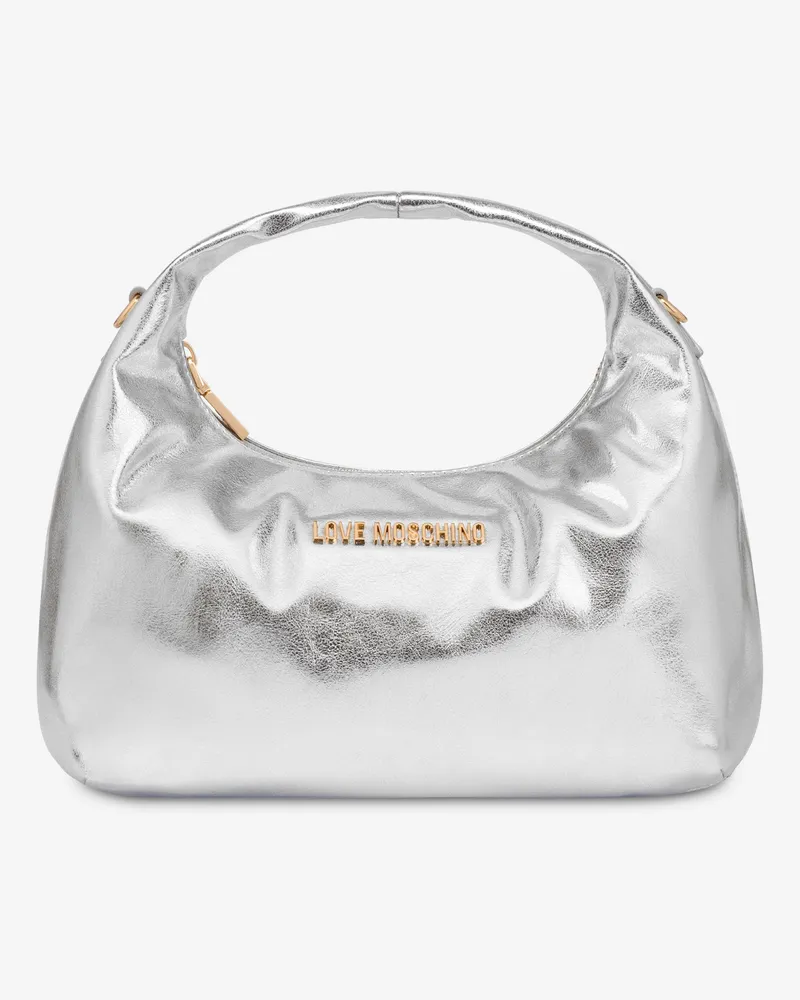 Moschino Handtasche aus laminiertem Stoff - Silber Silber