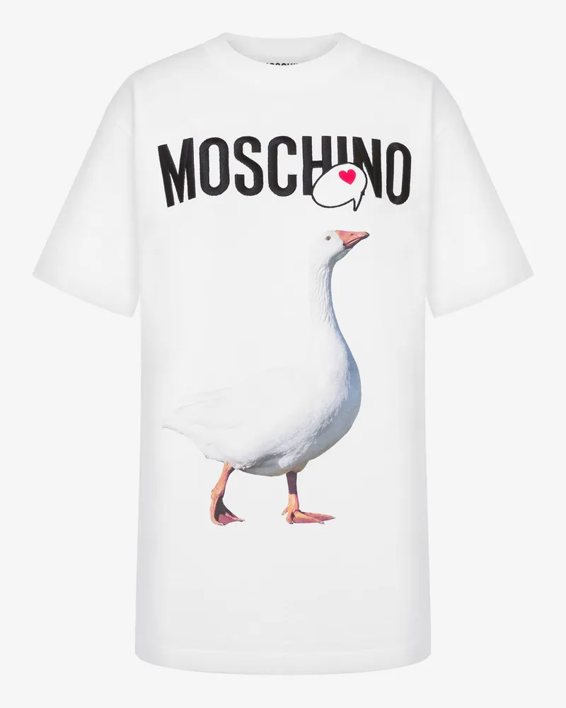 Moschino Bio-Jersey-T-Shirt Goose Print - Weiß Weiß