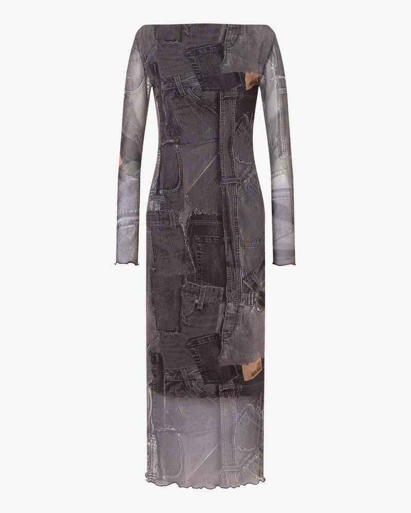 Moschino Bedrucktes Netzkleid - Schwarz Schwarz