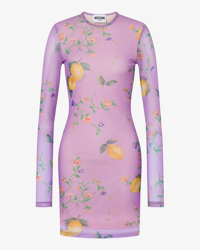 Moschino Bedrucktes Netzkleid - Violett Violett