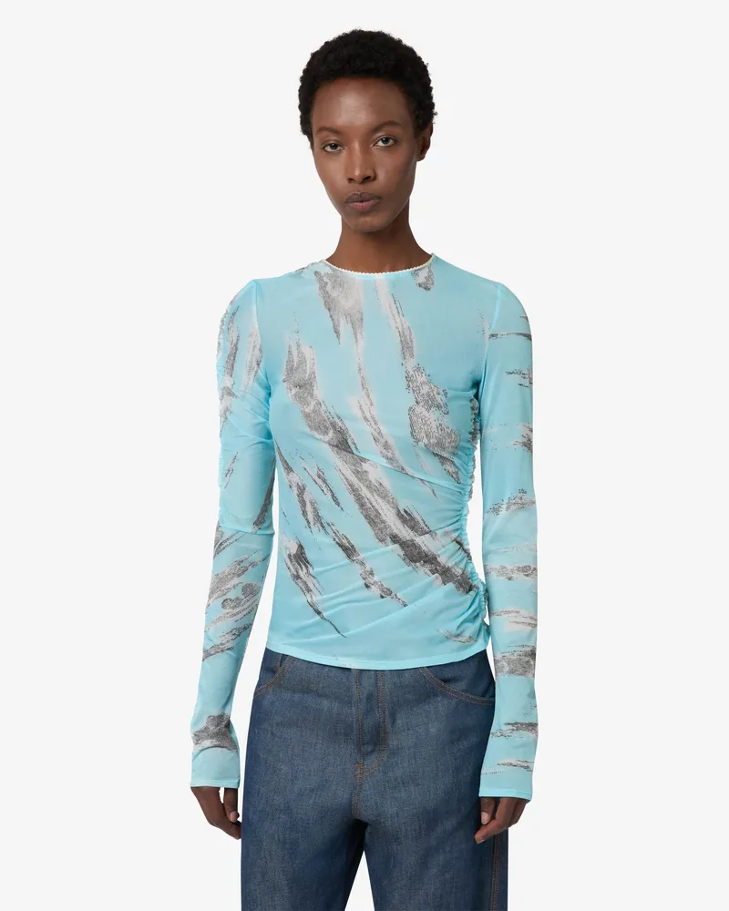Moschino Tüllpullover „Archive Clouds“ - Blau Blau