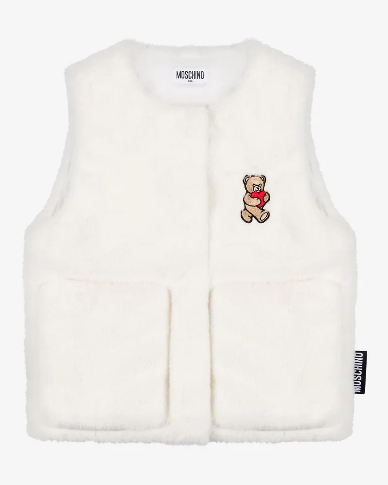 Moschino Moschino Teddybär Weste aus weichem Stoff - Weiß Weiß