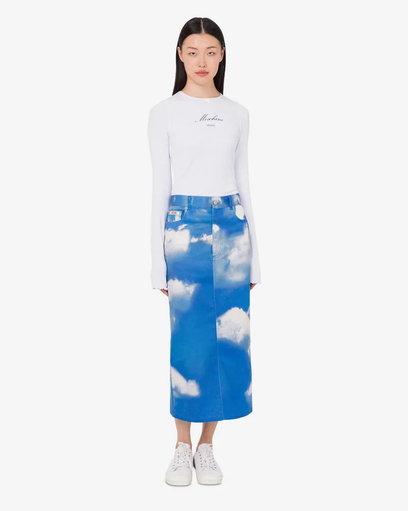 Moschino Archiv Clouds Baumwolle Stierrock - Blau Blau