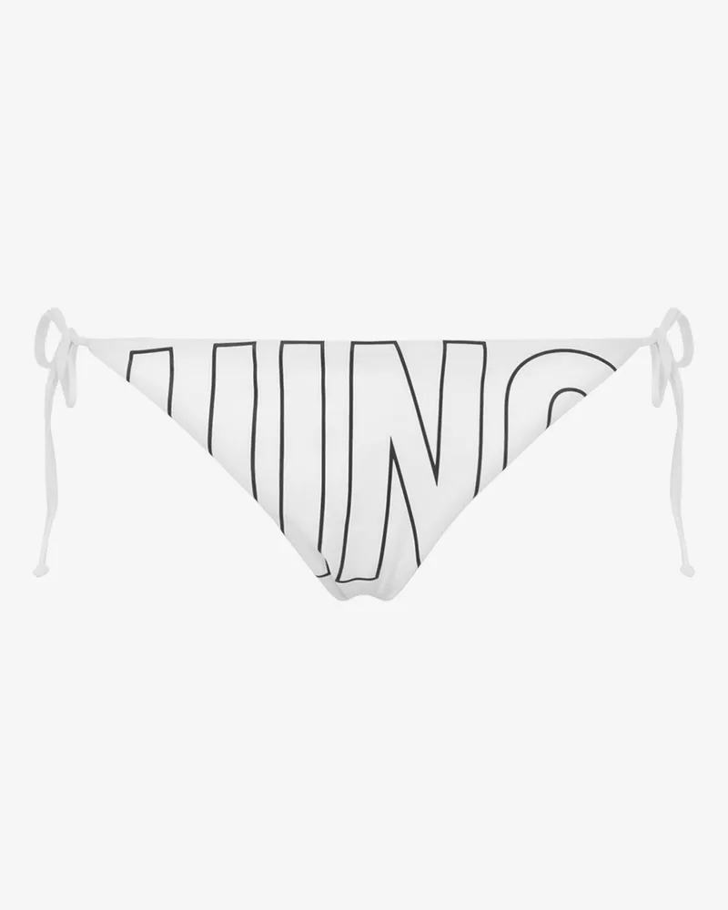 Moschino Badehose mit Rubber-Logo und Bändern - Weiß Weiß