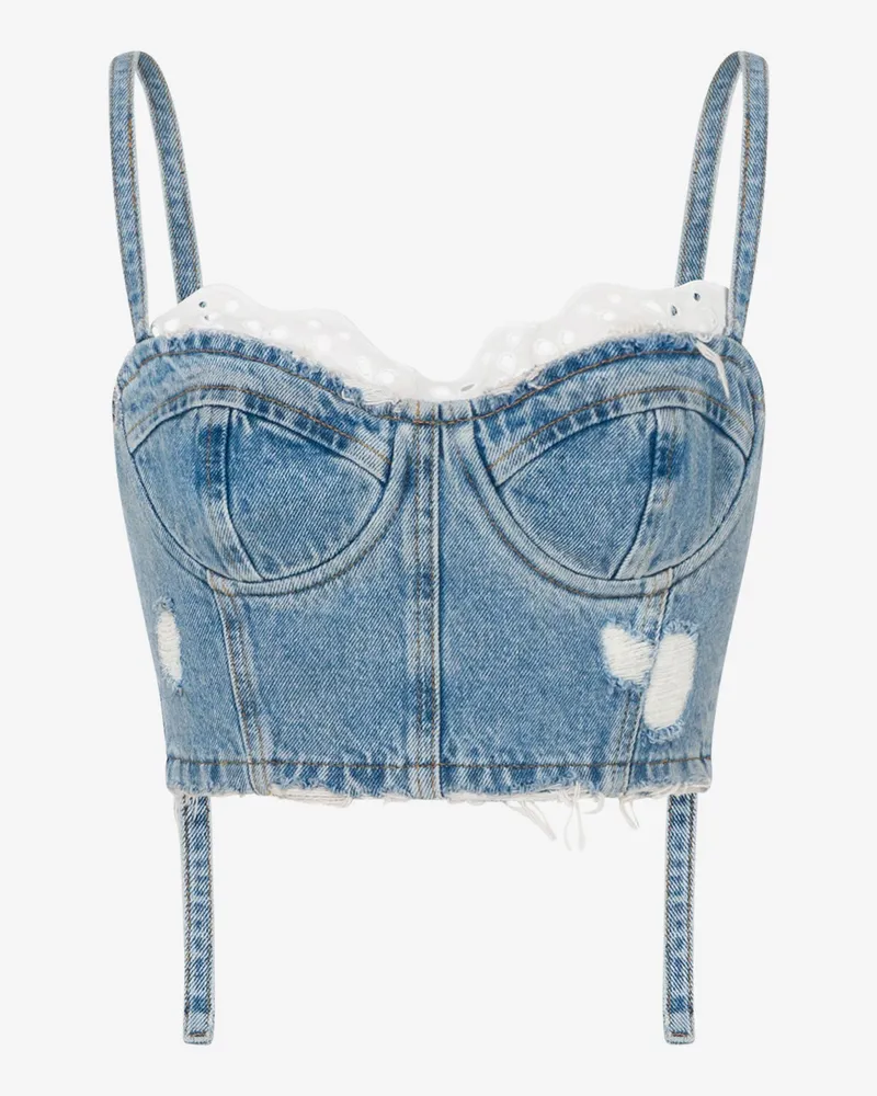 Moschino Top aus Baumwoll-Denim - Blau Blau