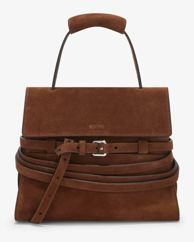 Moschino Moschino Tie Me Handtasche in normaler Größe - Braun Braun