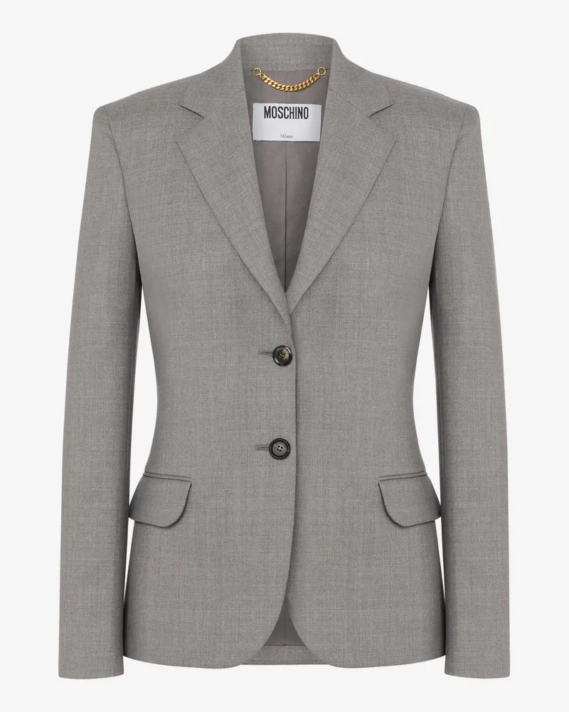 Moschino Segeltuchjacke aus Wolle Laurel Crown - Grau Grau