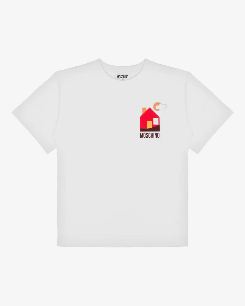 Moschino Maxi-T-Shirt aus Baumwolljersey Archiv - Weiß Weiß