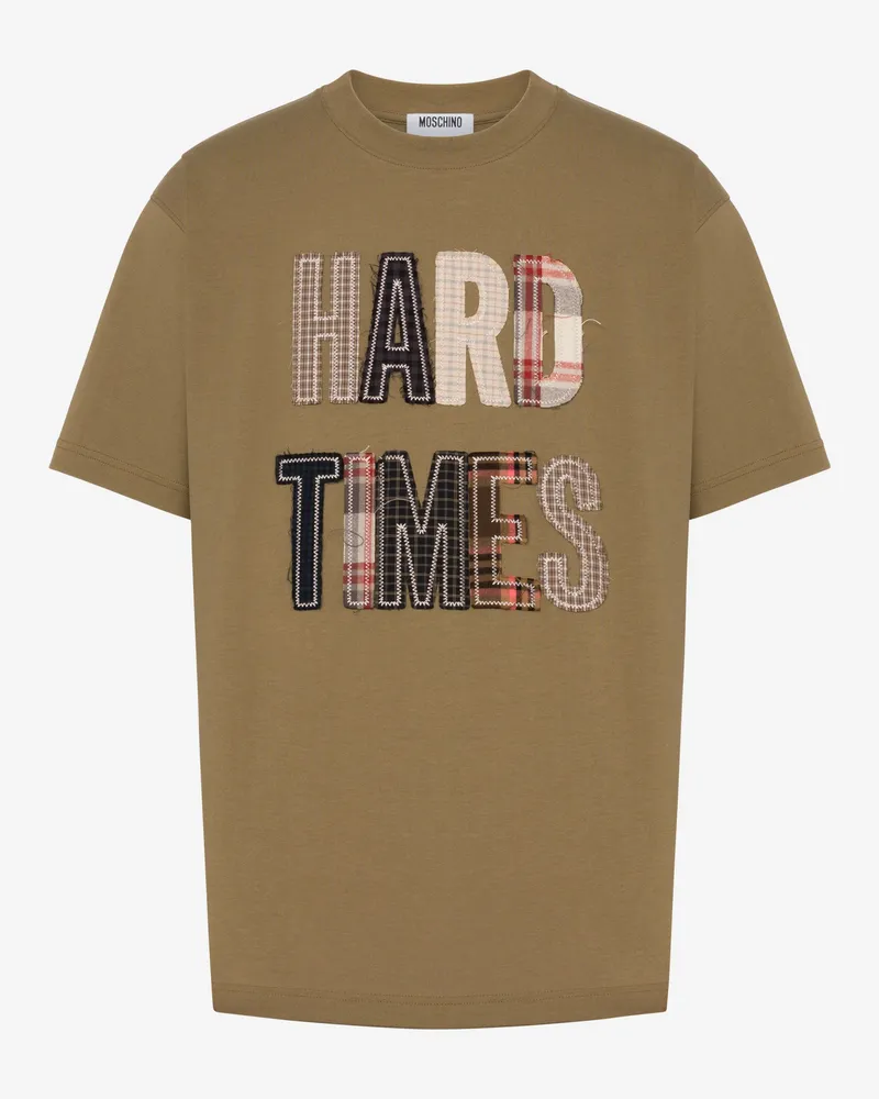 Moschino T-Shirt aus besticktem Bio-Baumwolljersey - Grün Grün