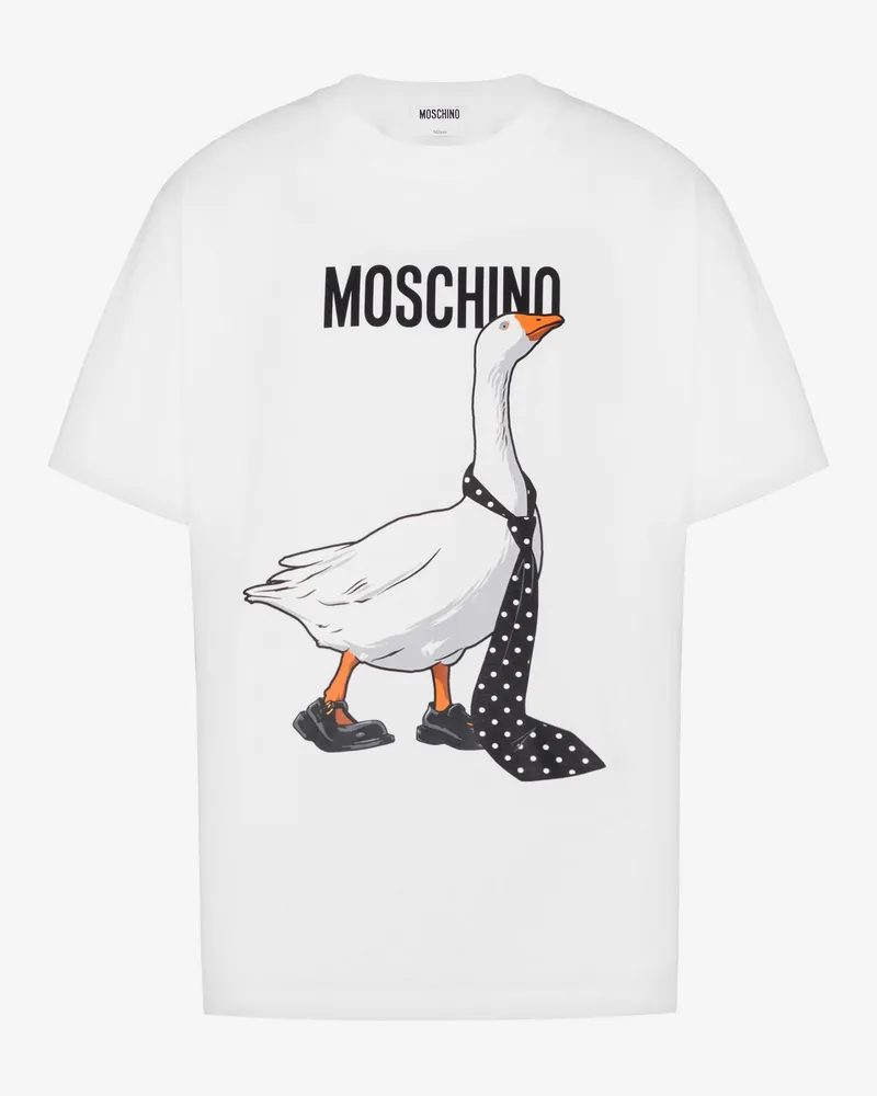 Moschino T-Shirt aus Bio-Baumwolljersey Goose - Weiß Weiß