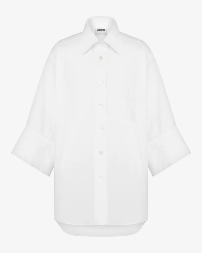 Moschino Hemd aus Baumwollpopeline - Weiß Weiß