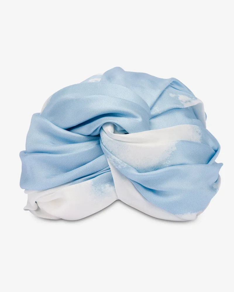 Moschino Turban aus Seidenköper Archive Clouds - Blau Blau