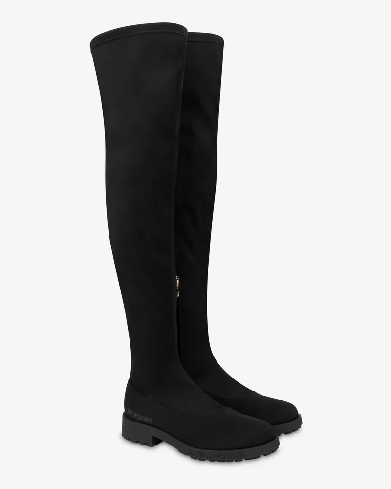 Moschino Overknee-Stiefel aus Lycra - Schwarz Schwarz