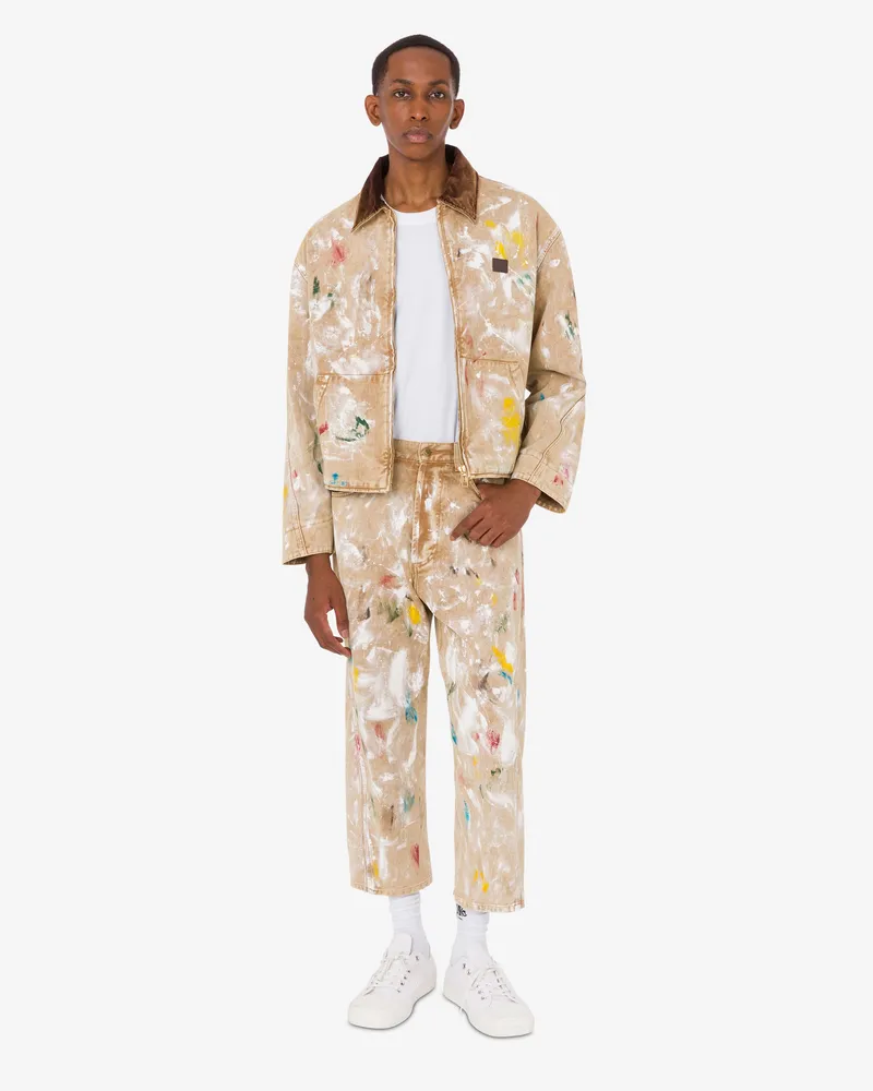 Moschino Hose aus bedrucktem Stretch-Baumwollbull - Beige Beige