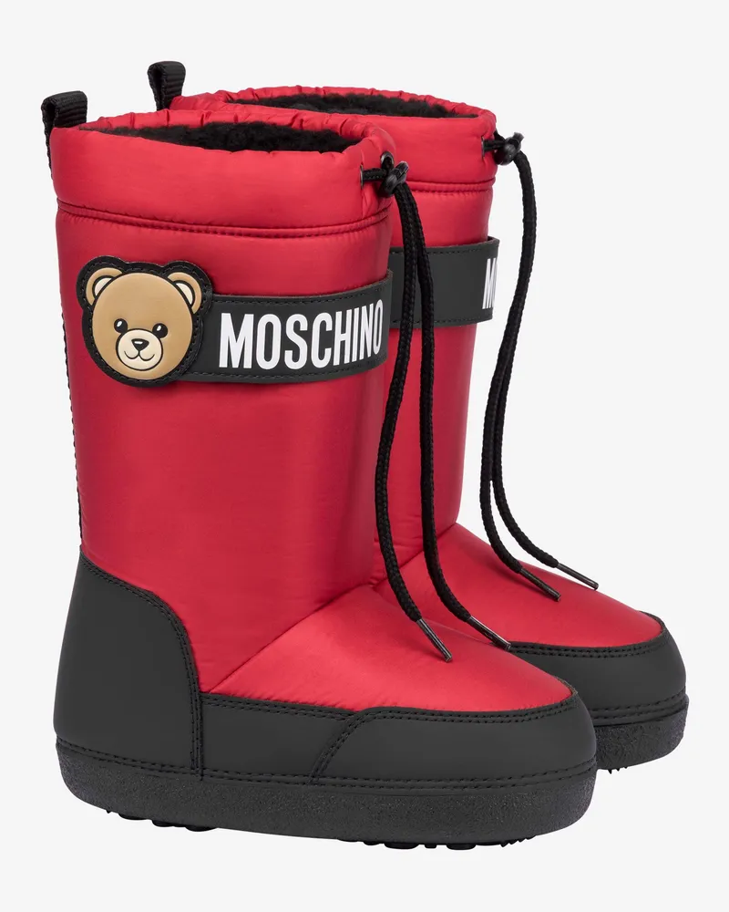 Moschino Moschino Teddybär Schneestiefel aus Nylon - Rot Rot