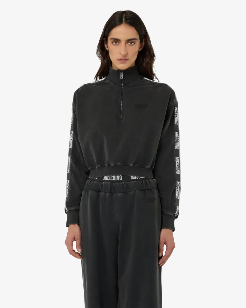 Moschino Kapuzenpullover aus garngefärbter Baumwolle - Schwarz Schwarz