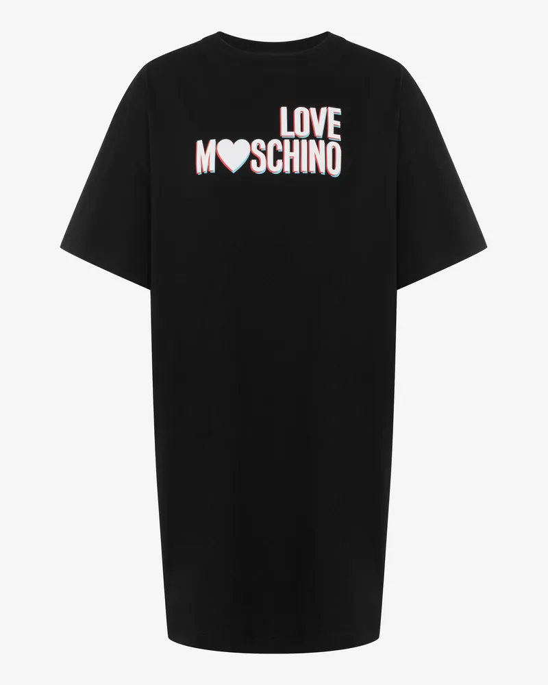 Moschino Bedrucktes Kleid aus Baumwolljersey - Schwarz Schwarz