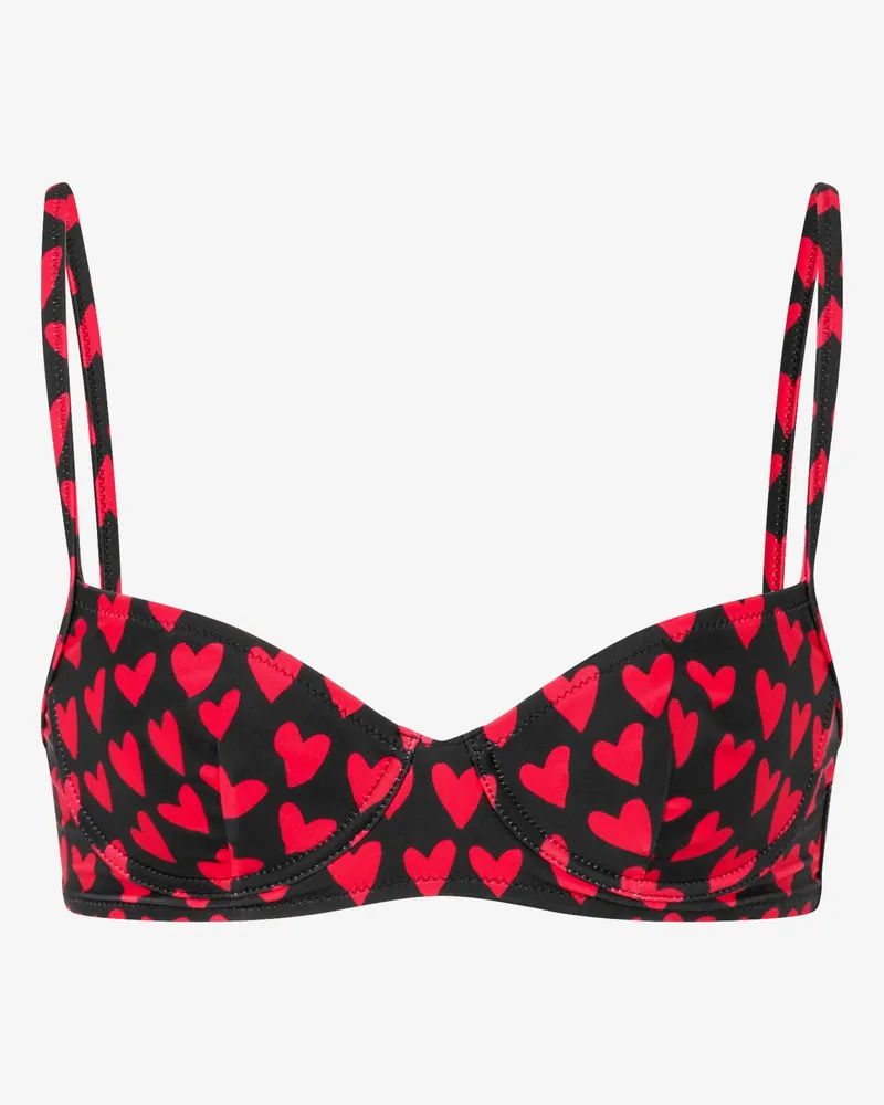 Moschino Bedrucktes Lycra-Bikinioberteil - Schwarz Schwarz