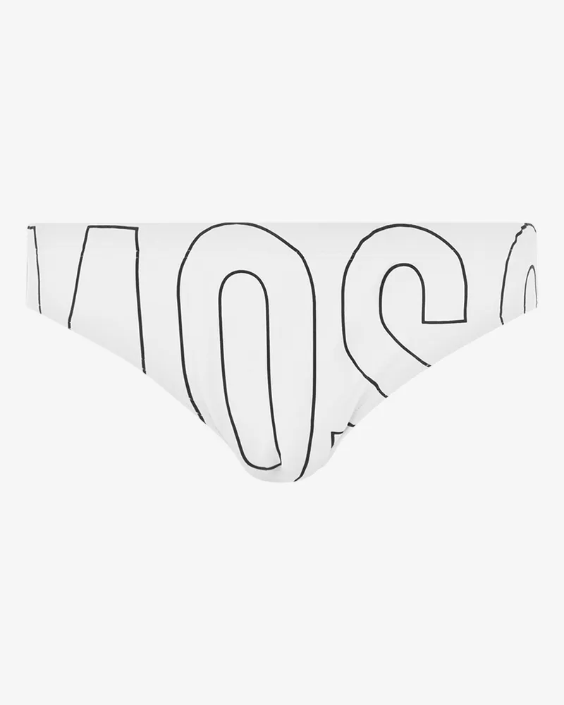 Moschino Badeslip Rubber Logo - Weiß Weiß