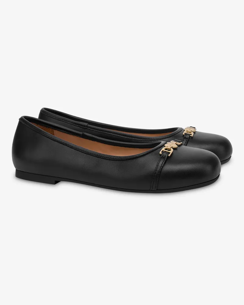 Moschino Ballerinas aus Nappaleder - Schwarz Schwarz