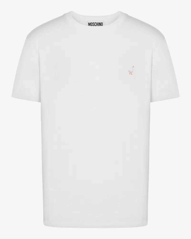 Moschino T-Shirt Gänsestickerei - Weiß Weiß