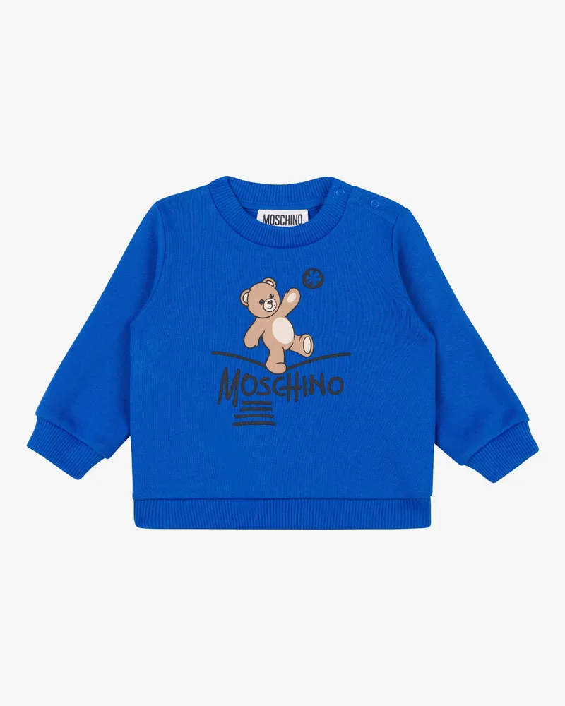 Moschino Moschino Teddy Bear Baumwoll-Sweatshirt - Blau Blau
