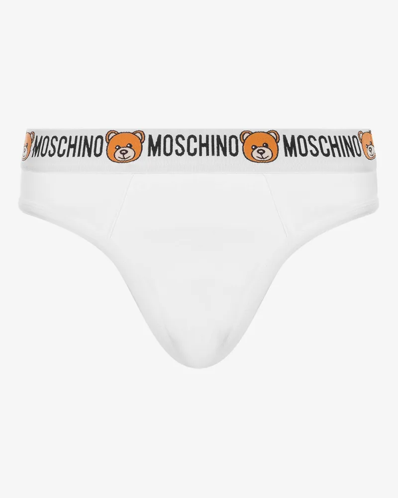 Moschino Baumwoll-Slip mit Moschino Teddy Bear - Weiß Weiß