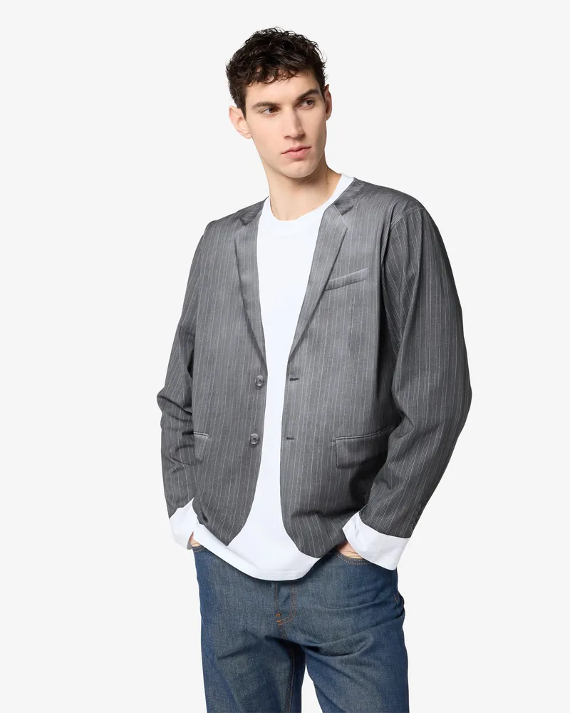 Moschino Bedrucktes Baumwoll-Jersey-Shirt - Grau Grau