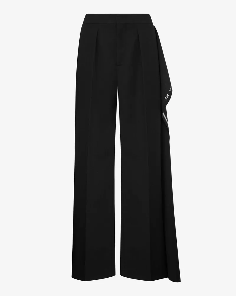 Moschino Hose aus Wollflanell - Schwarz Schwarz