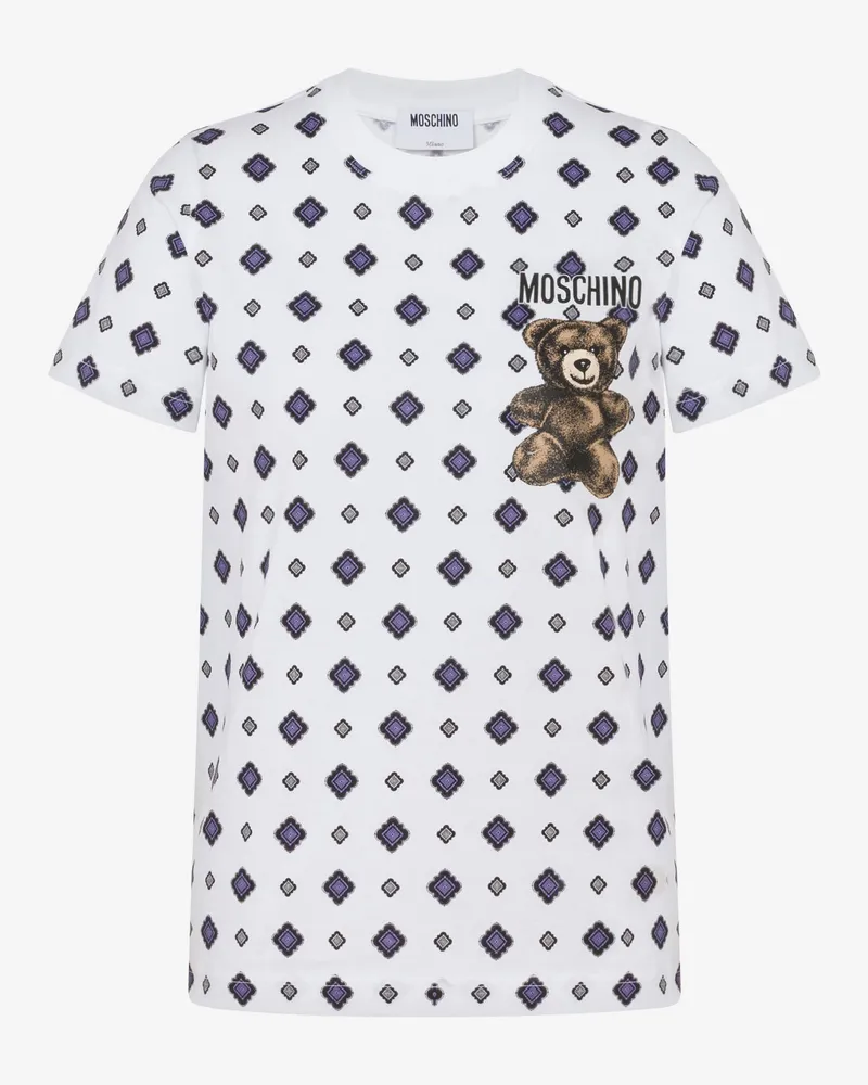Moschino Moschino T-Shirt aus Bio-Baumwolljersey mit Teddybär - Weiß Weiß