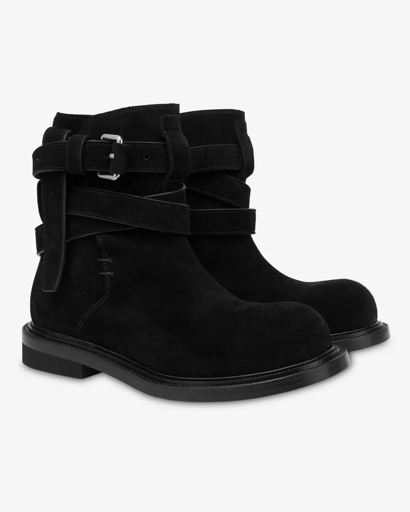 Moschino Wildleder-Stiefeletten - Schwarz Schwarz
