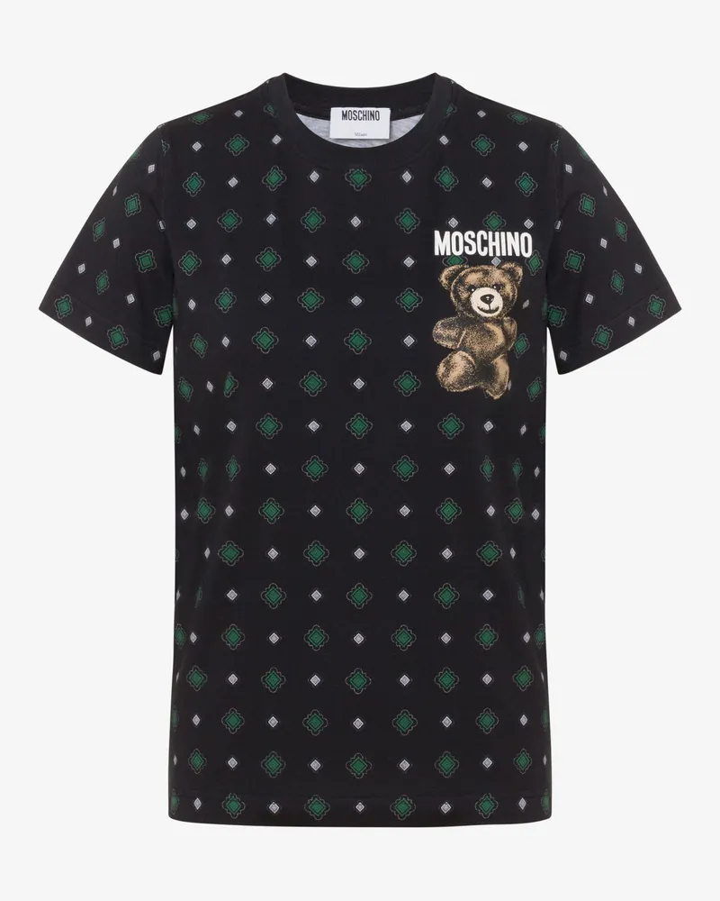 Moschino Moschino T-Shirt aus Bio-Baumwolljersey mit Teddybär - Schwarz Schwarz