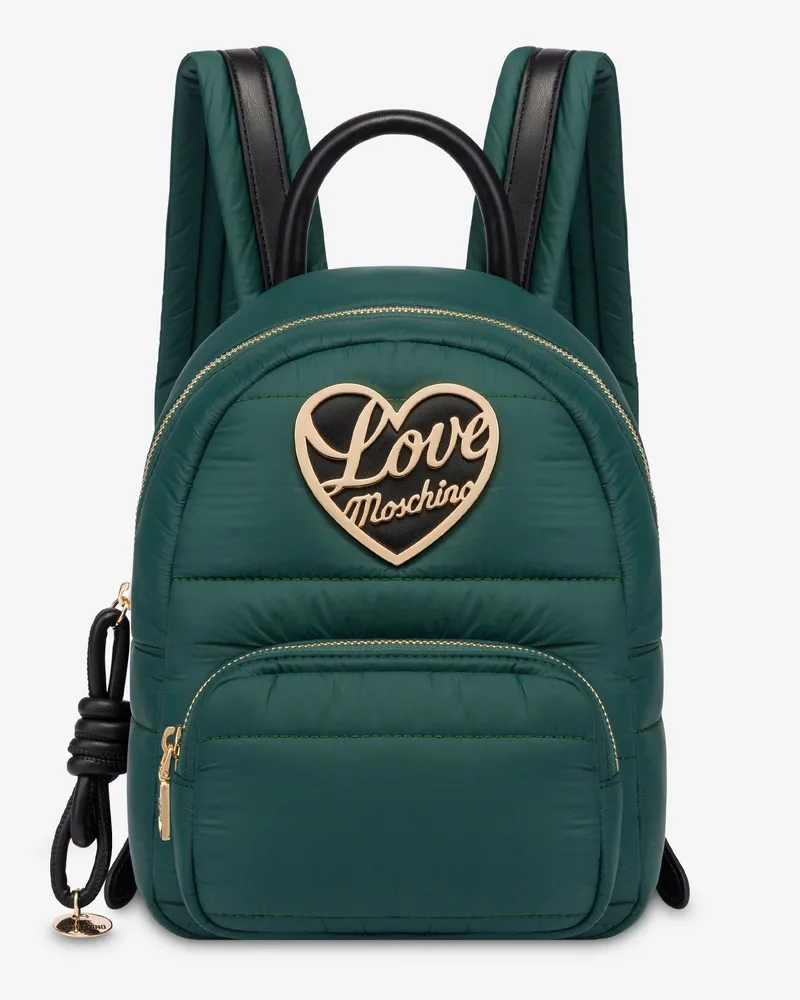 Moschino Kleiner gesteppter Nylon-Rucksack - Grün Grün