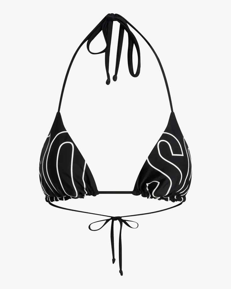 Moschino Bedrucktes Triangel-Bikini-Oberteil - Schwarz Schwarz