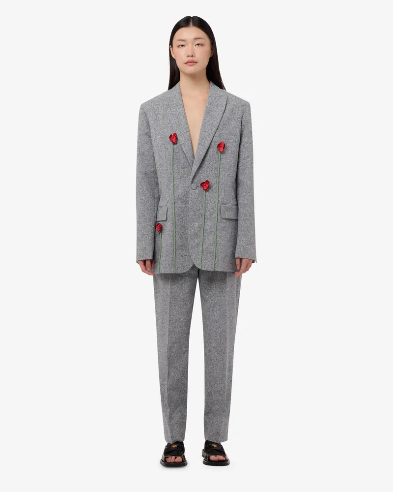 Moschino Bestickte Tweedjacke - Grau Grau