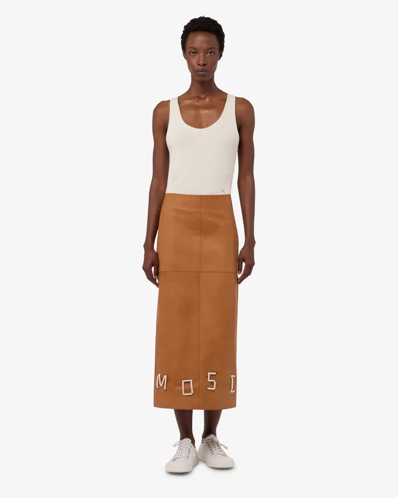 Moschino Verzierter Lederrock - Braun Braun