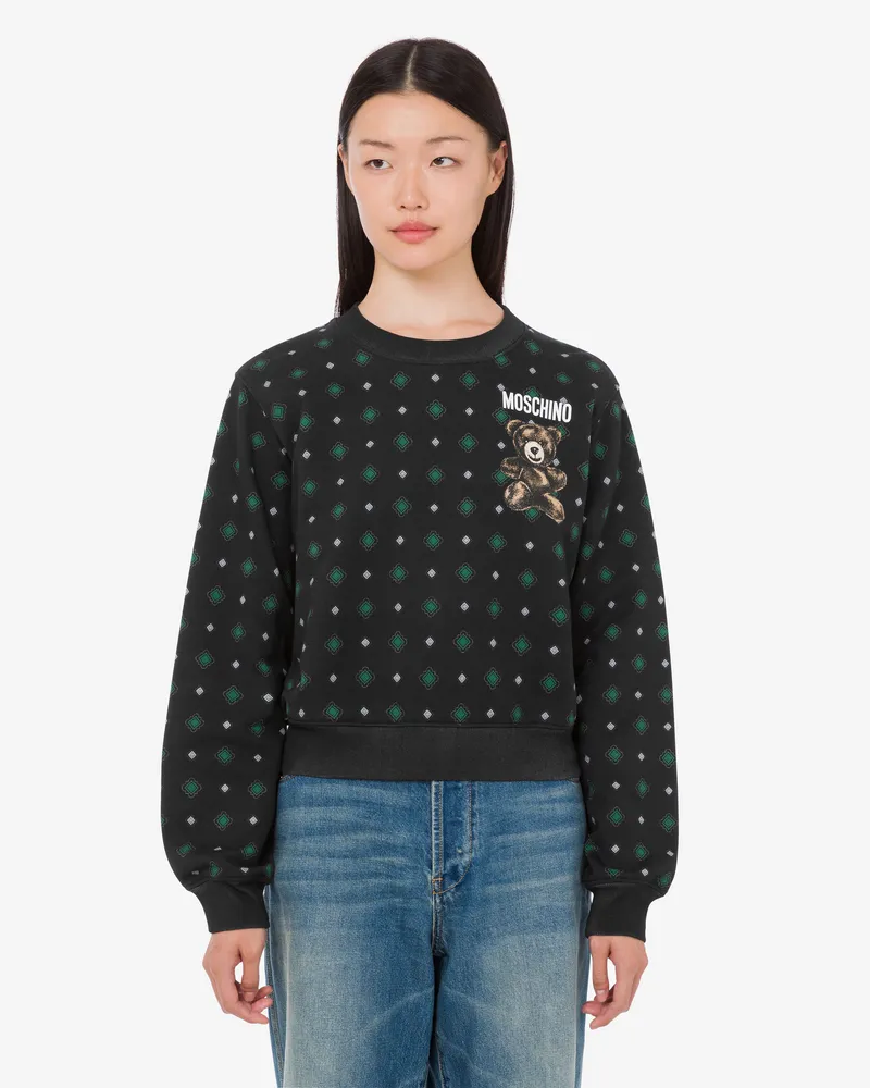 Moschino Moschino Teddybär Sweatshirt aus Bio-Baumwolle - Schwarz Schwarz