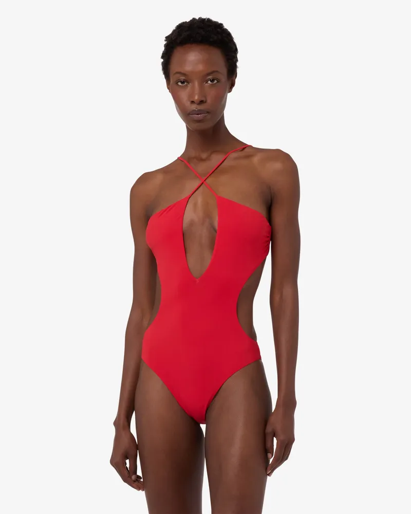 Moschino Einteiliger Badeanzug aus Lycra - Rot Rot