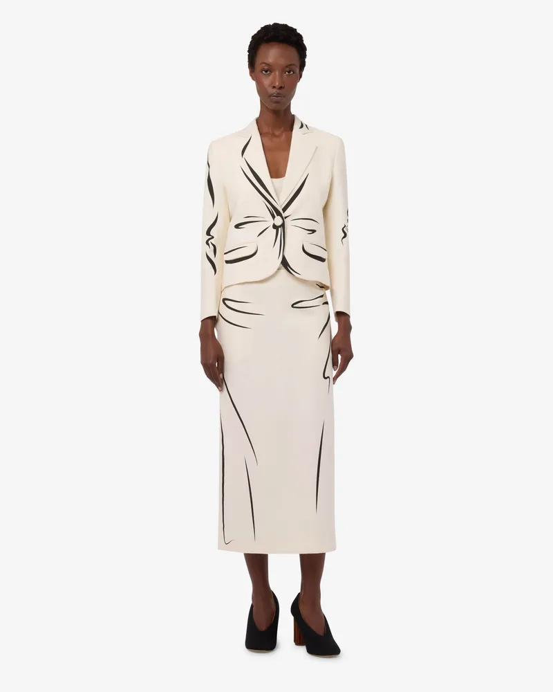 Moschino Bedruckte Jacke aus Baumwollstoff - Weiß Weiß