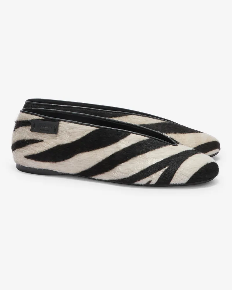 Moschino Ballerinas mit Zebrastreifenmuster - Weiß Weiß