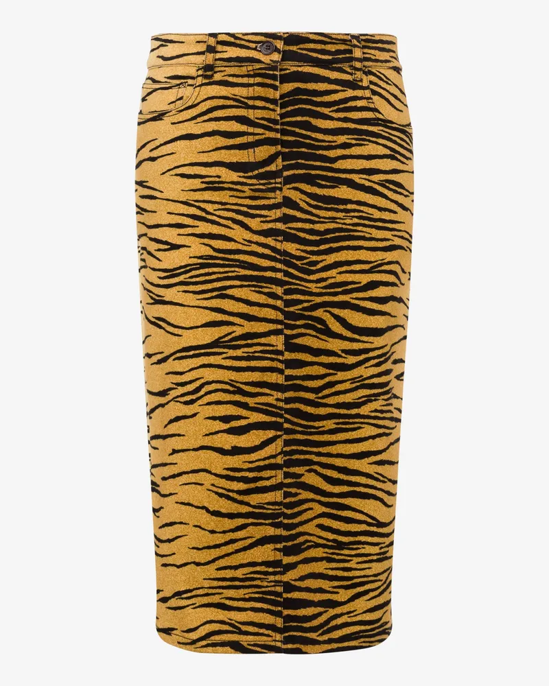 Moschino Bedruckter Rock aus Stretch-Baumwoll-Gabardine - Braun Braun