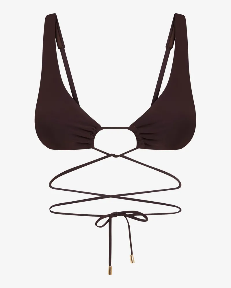 Moschino Triangel-Bikini-Oberteil aus Lycra - Braun Braun