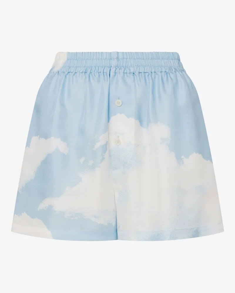Moschino Shorts aus Seidenköper Archive Clouds - Blau Blau