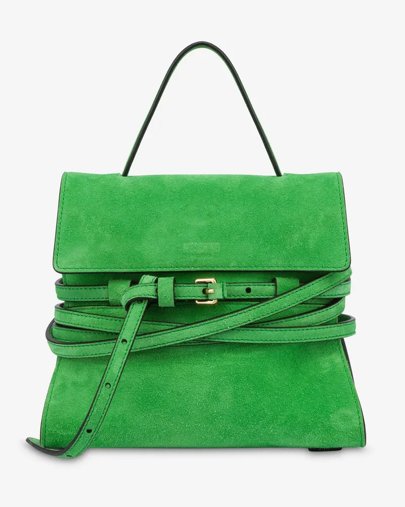 Moschino Moschino Tie Me Tasche aus Wildleder Small - Grün Grün