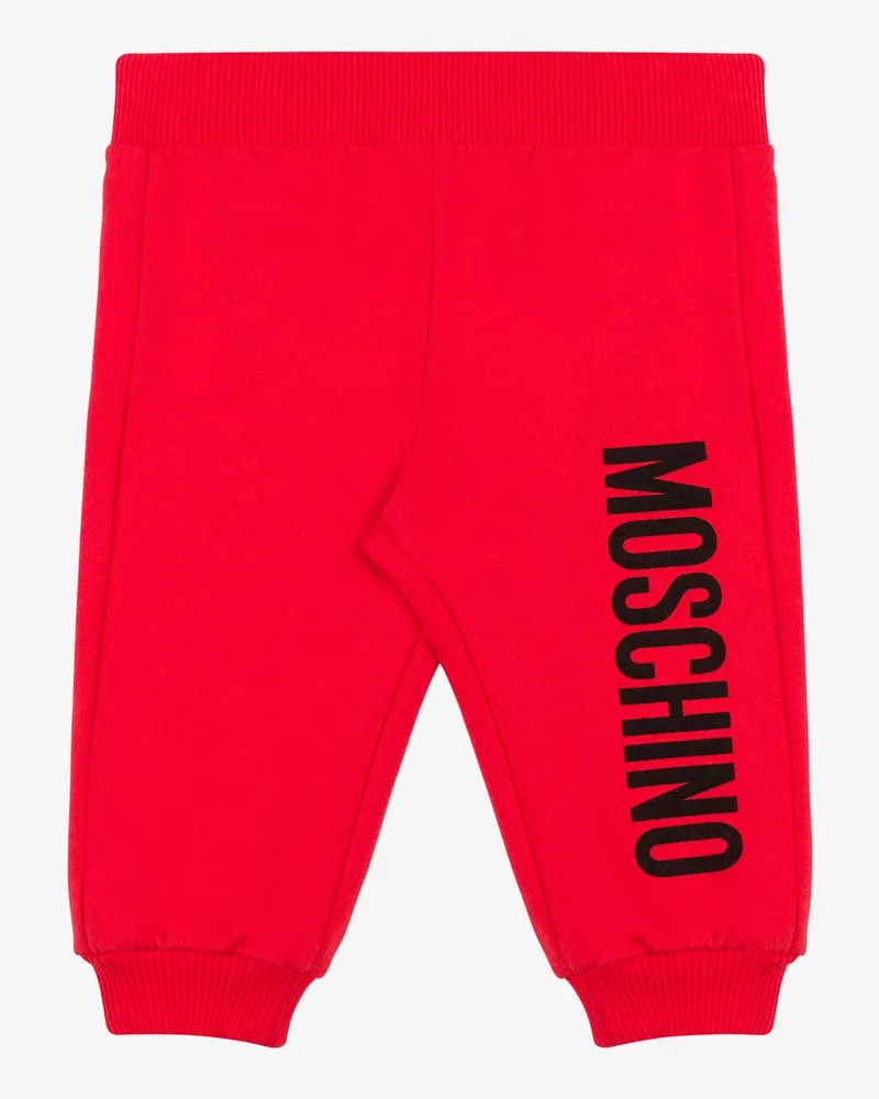 Moschino Hose aus Sweat-Material Logo Print - Rot Rot