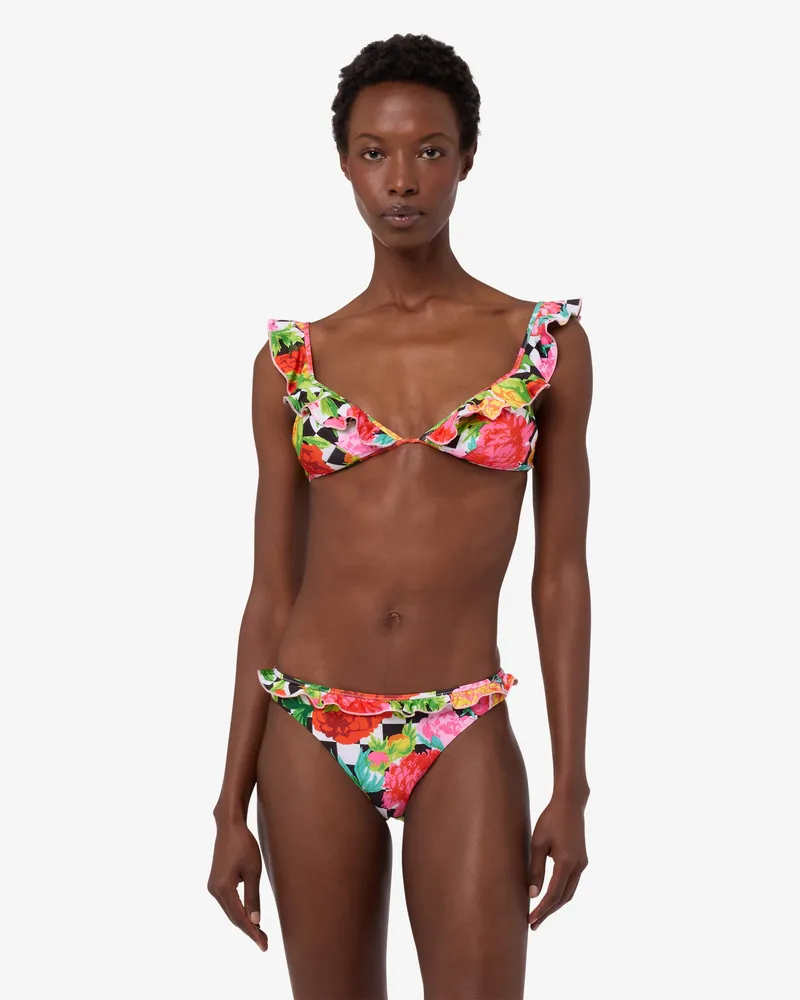 Moschino Triangel-Bikini-Oberteil aus bedrucktem Lycra - Bunt Bunt