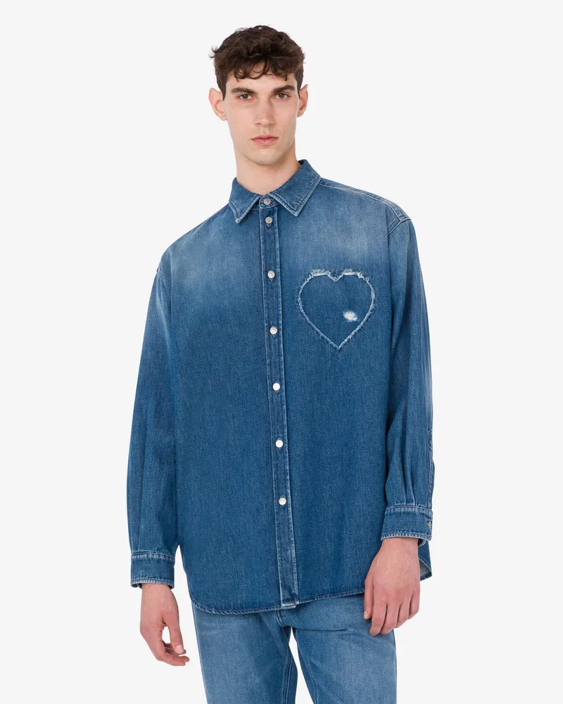 Moschino Blaues Baumwollhemd aus Denim - Blau Blau