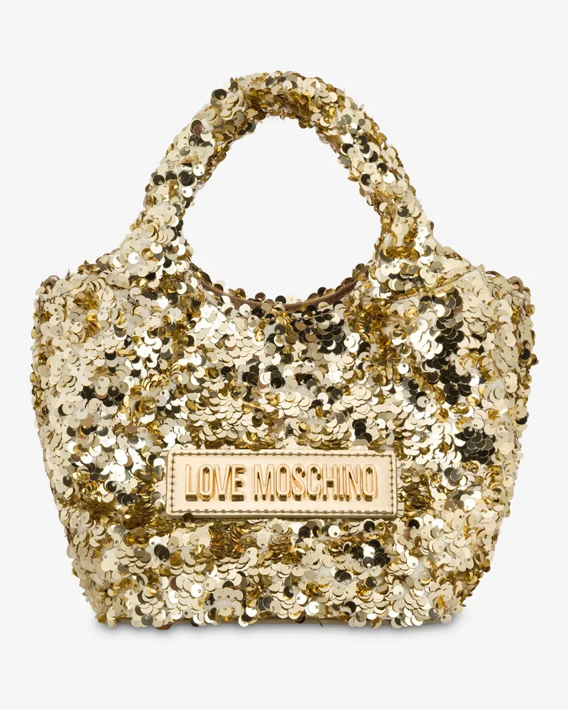 Moschino Verzierte Mini-Tasche - Gold Gold